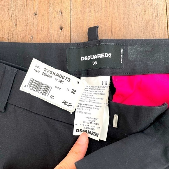 DSquared2 black pants with gold clasp NWT - Picture 2 of 5